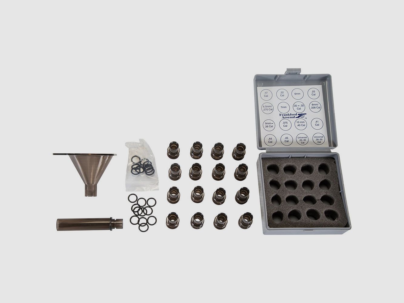 Embudo de pólvora con 16 boquillas y extensión de tubo de caída de 4″, imagen 1 de 2