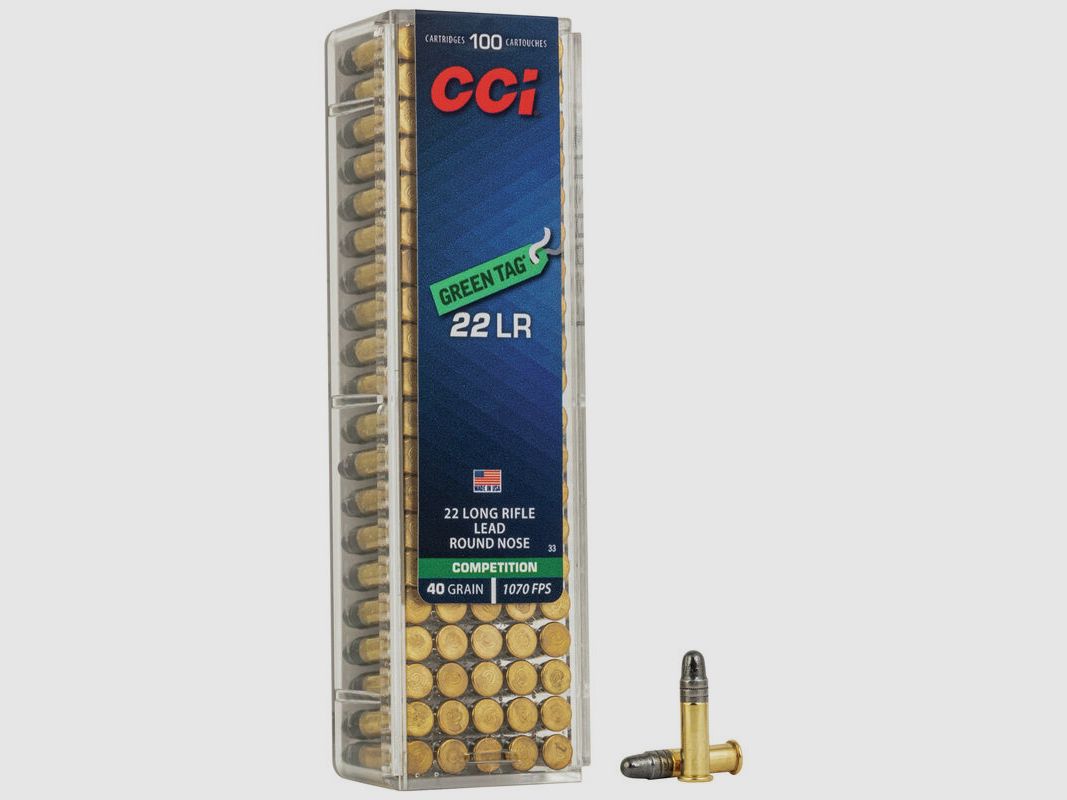 CCI Green Tag .22 LR 40GR LRN 100 cartucce