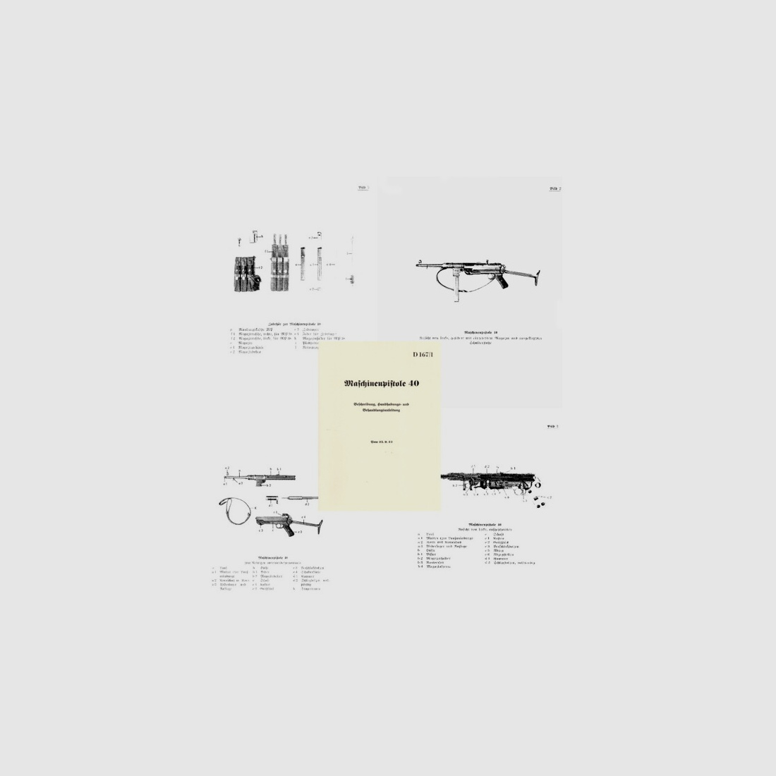 Nachdruck Dienstvorschrift MP 40 von 1942 Wehrmacht
