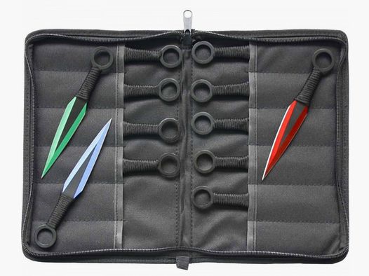 Zombie throwing knife set with colored blade tips