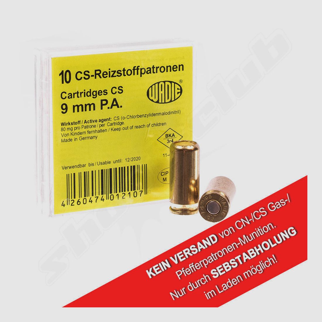 WADIE CS-Reizstoffpatronen 9mm P.A.K. 80mg 10 STK.