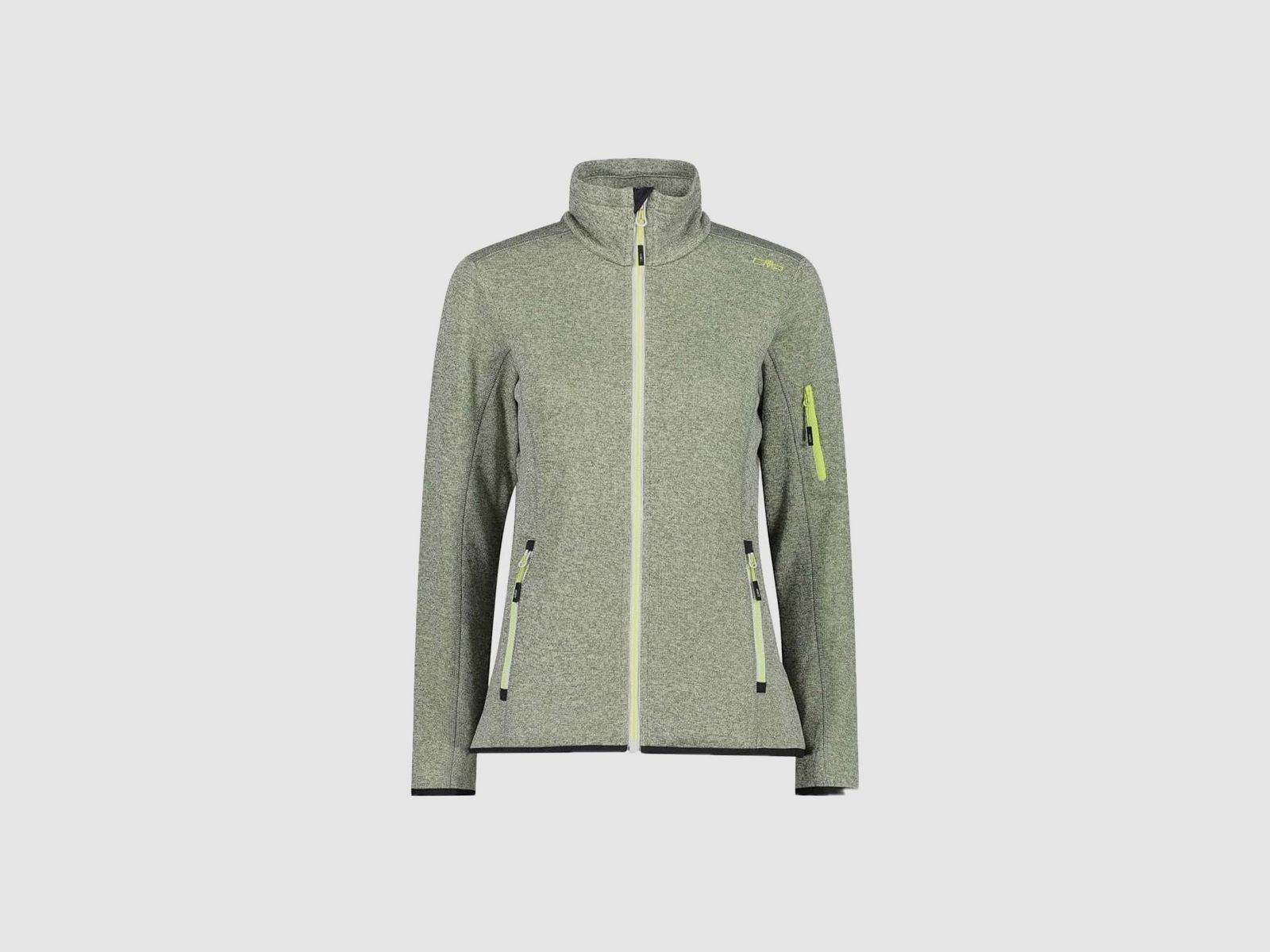 Kardigan CMP dla kobiet Knit-Tech-Fleece z wewnętrzną warstwą z siateczki Citric-Bianco