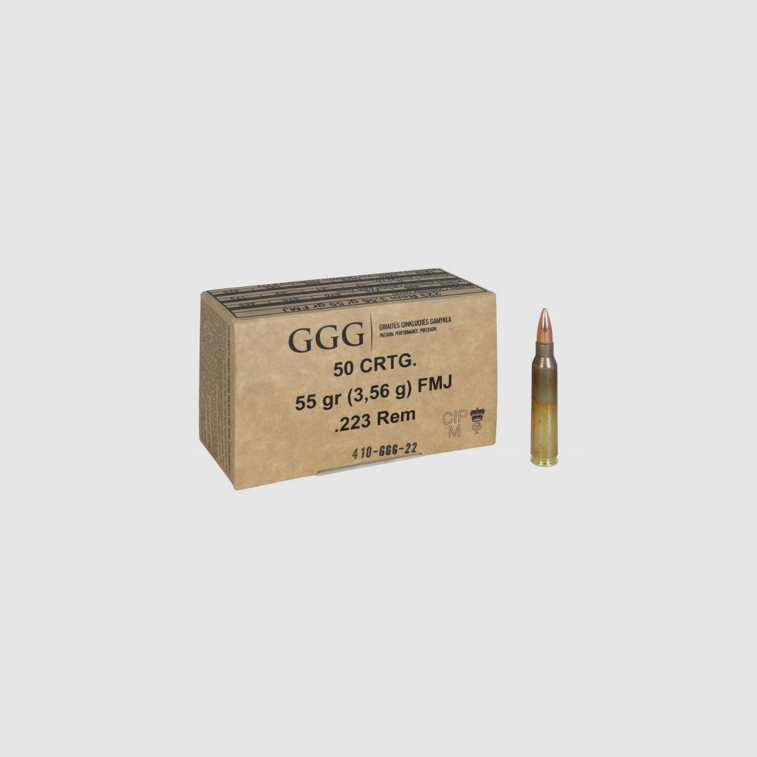 GGG .223REM - FMJ 55GRS. - 50 PATRONEN