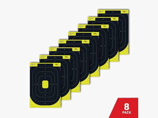 Allen EZ Aim Splash Reactive Paper Shooting Targets for Zeroing Firearms, IPSC Silhouette, 8-Pack