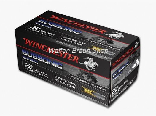 Winchester .22 lr Subsonic 42MAX 42 grain Hollow Point 50 Stück