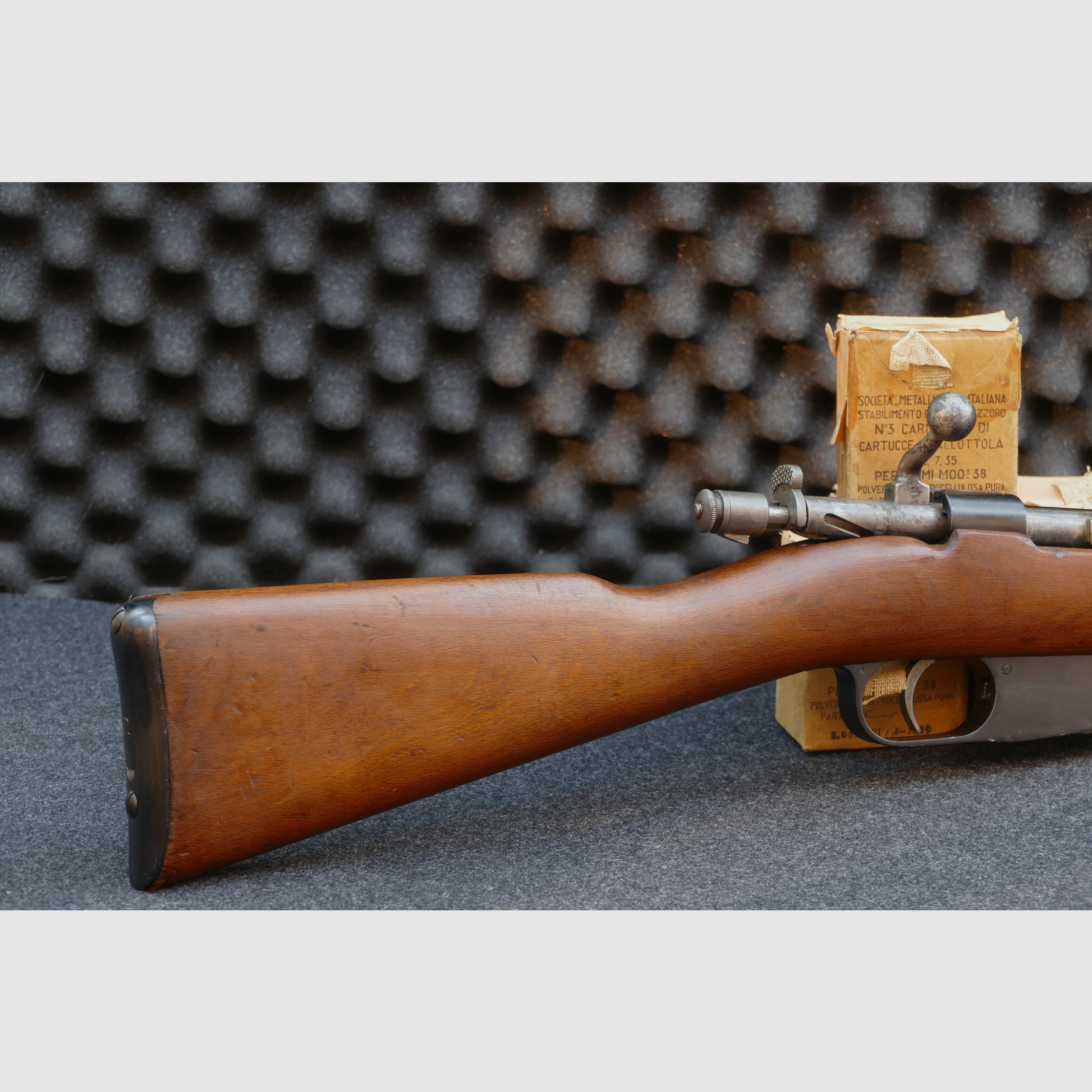 Carcano Mod. 1938 „Fucile Corto“, 7,35Carcano — 1939 — Schaft & System nummerngleich (Kurzgewehr), Ordonnanz, Sammler