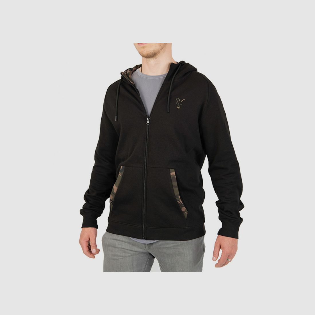 SWEATSHIRT ZIPPE FOX SCHWARZ/CAMO