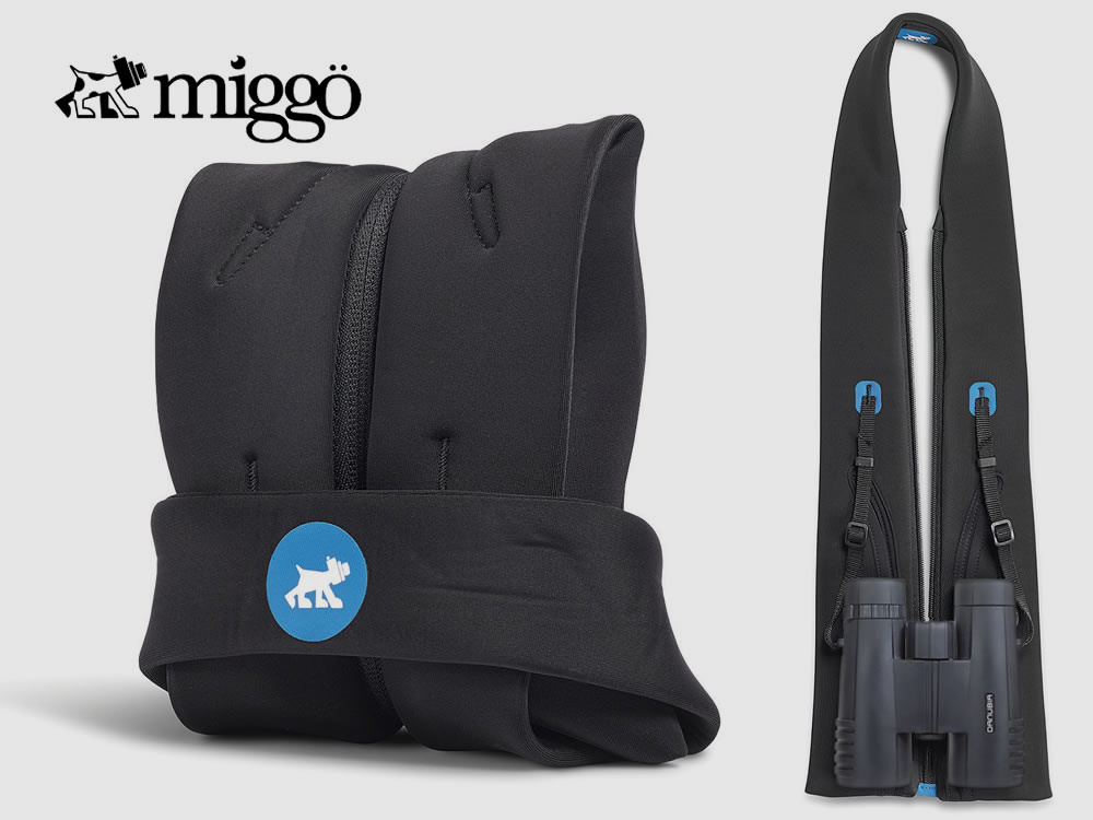 MIGGĂ– Fernglas-Tragegurt und -Schutztasche in einem MYMIGGĂ– STRAP AND WRAP, schwarz