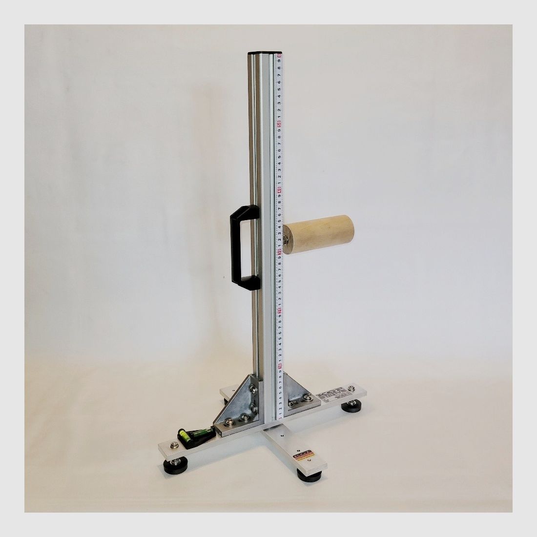 KGF Auflagestativ - Auflageständer Alu X-600-Pro mit Buchenholz-Auflage, klappbar, Waage, Griff und Maßband