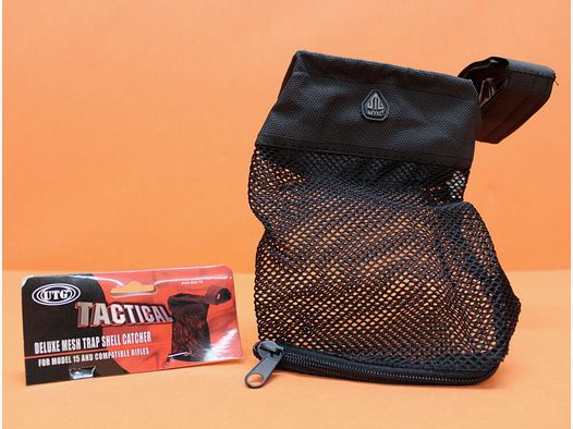 UTG - Leapers AR-15: Deluxe Mesh Trap Shell Catcher (PVC-SHL16)/ Black shell catcher bag with Velcro strap