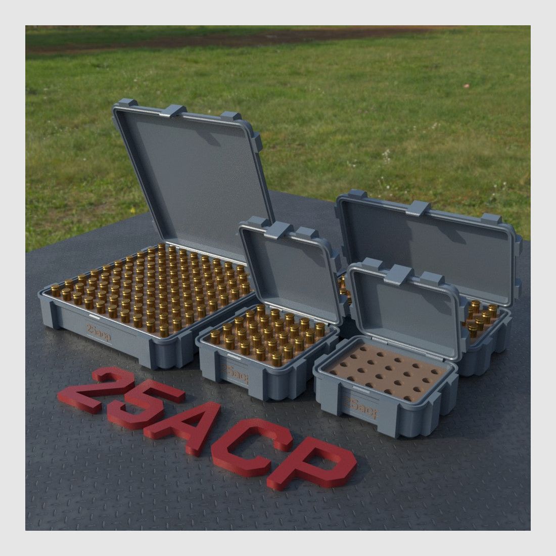 Filamelt Munitionsbox / Ammo Box .25 ACP – Patronenbox ‘Klappdeckel’ – 20 / 25 / 50 / 100 Runden