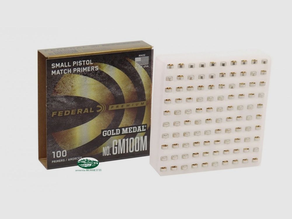 FEDERAL ZÜNDHÜTCHEN GM100 Small Pistol Gold Medal konf. 100 Stück