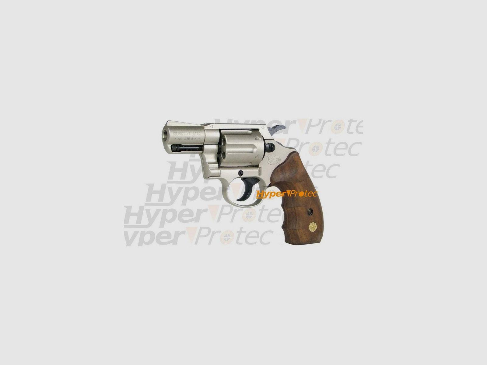 Colt Detective Special nikkel houten grips – revolver 9mm