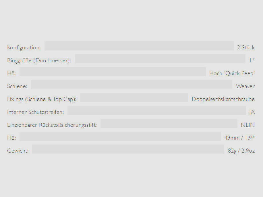 HAWKE 22114 25,4mm Ringmontage Hoch für Weaver Schiene Zielfernrohr