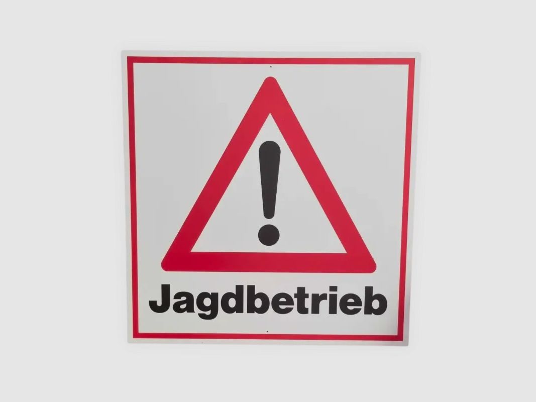 Warnschild Jagdbetrieb - 50x50cm rot/schwarz HPVC