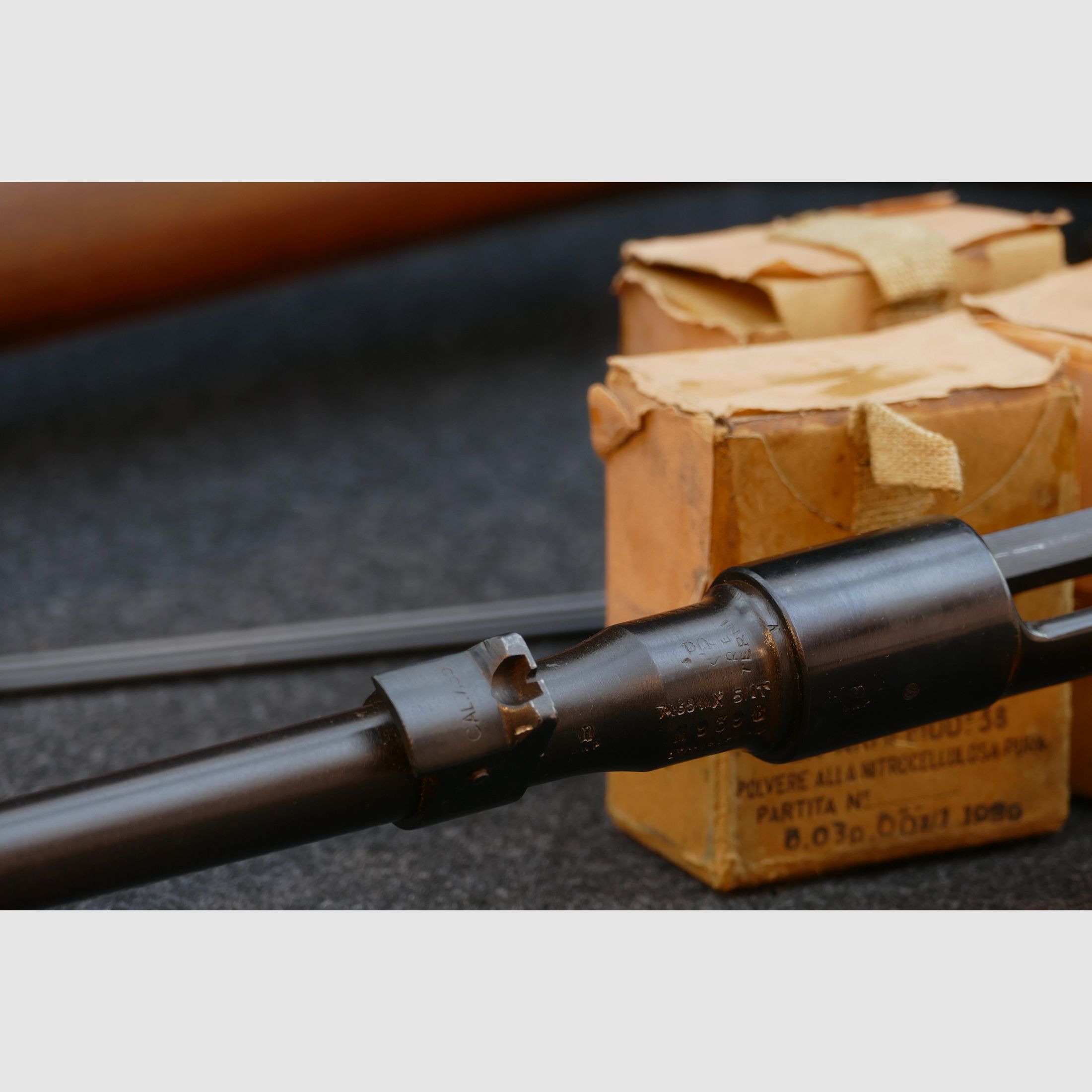 Carcano Mod. 1938 „Fucile Corto“, 7,35Carcano — 1939 — Calcio e sistema con lo stesso numero (fucile corto), ordinanza, collezionista