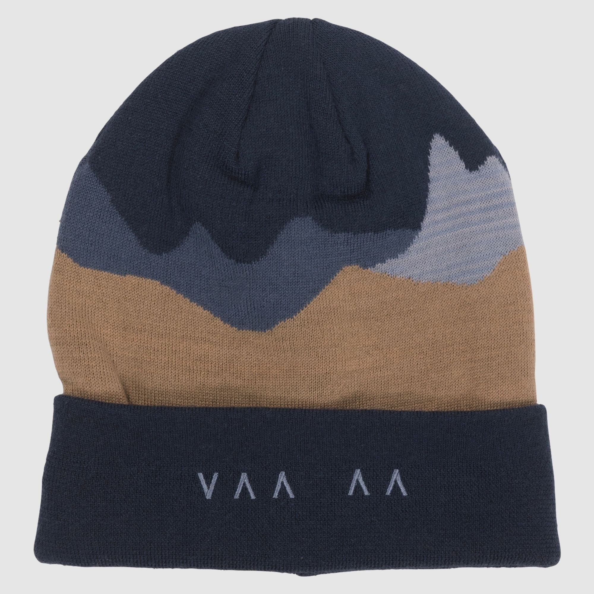 Bergans Vaagaa Fine Knit Wool Beanie Navy Blue/Warm Sand One Size
