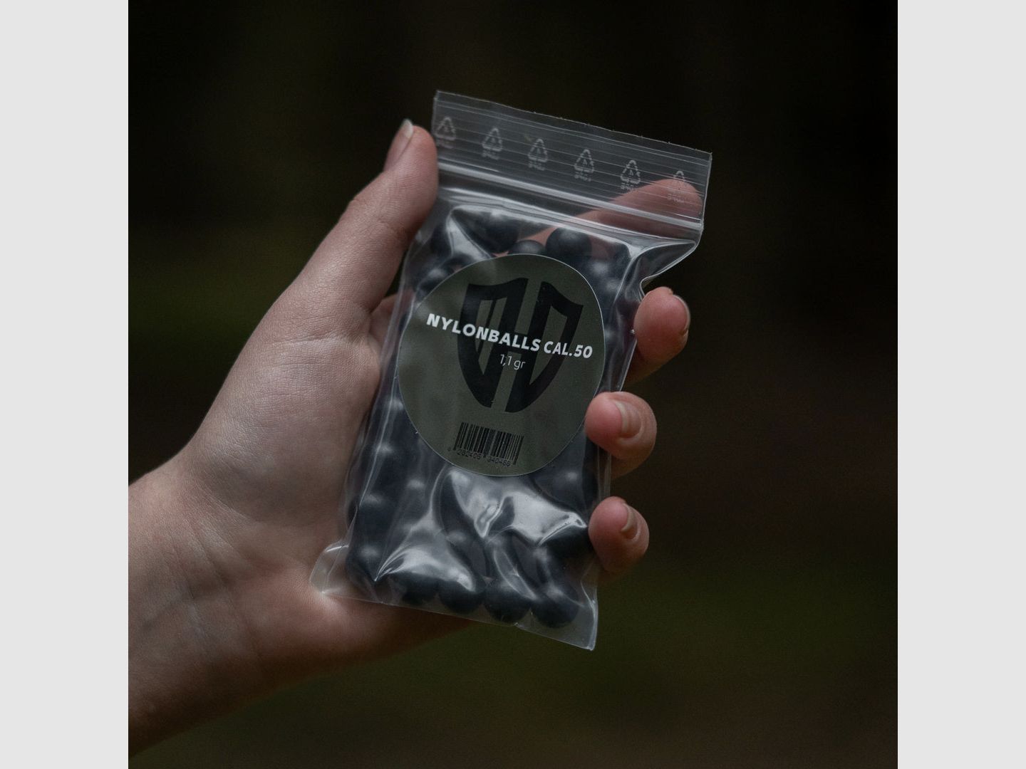 50 x nylon balls cal. 50 | HDR-50 HDP-50 | hard plastic | 1.1 g | home defense