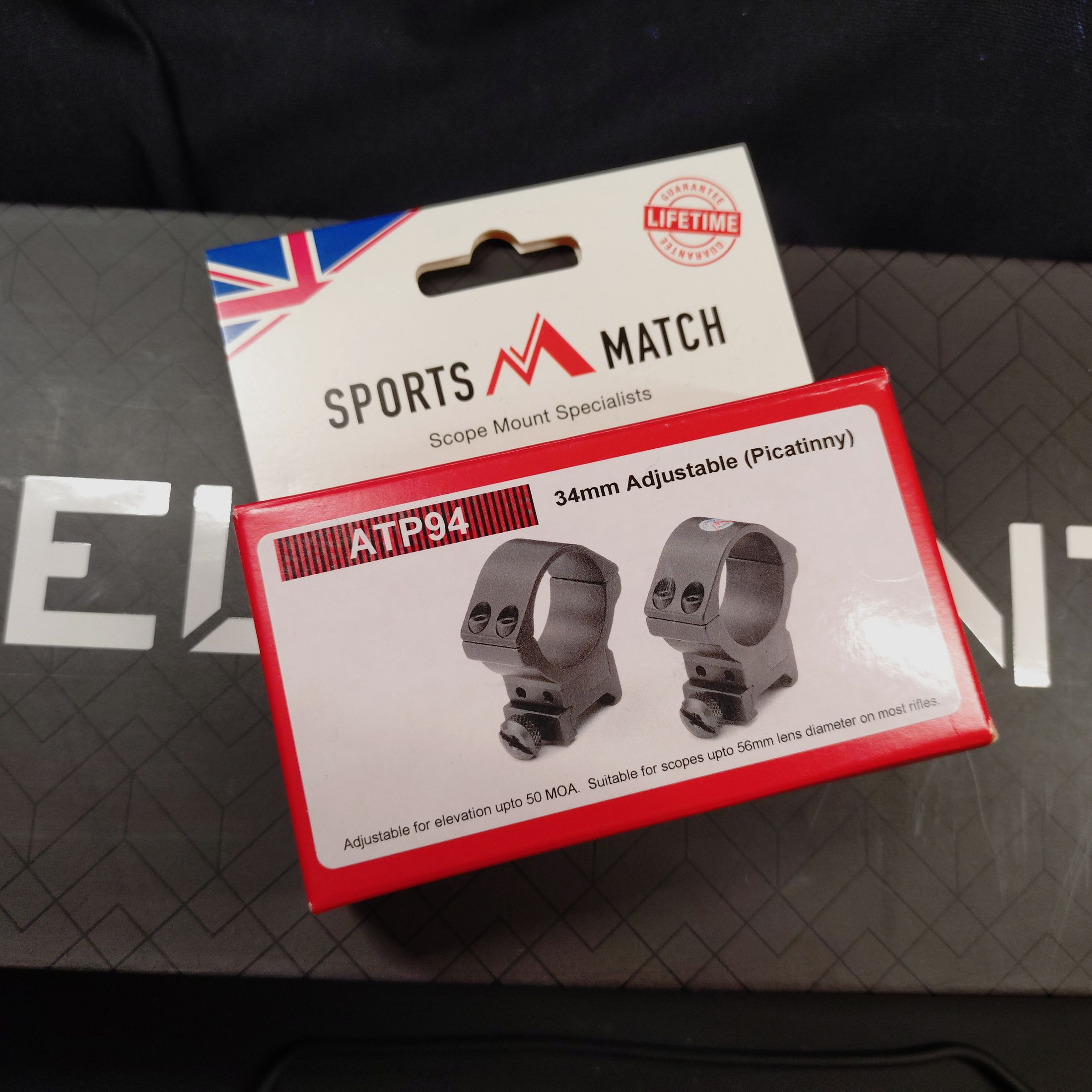 scope ELEMENT Titan 3-18x50 FFP APR-2D MRAD / incl. adjustable scope mount from Sportsmatch UK - ATP 94, 34mm high, for Weaver/Picatinny