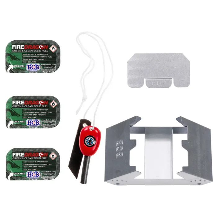 Set de réchaud pliant Fire Dragon avec carburant et allume-feu