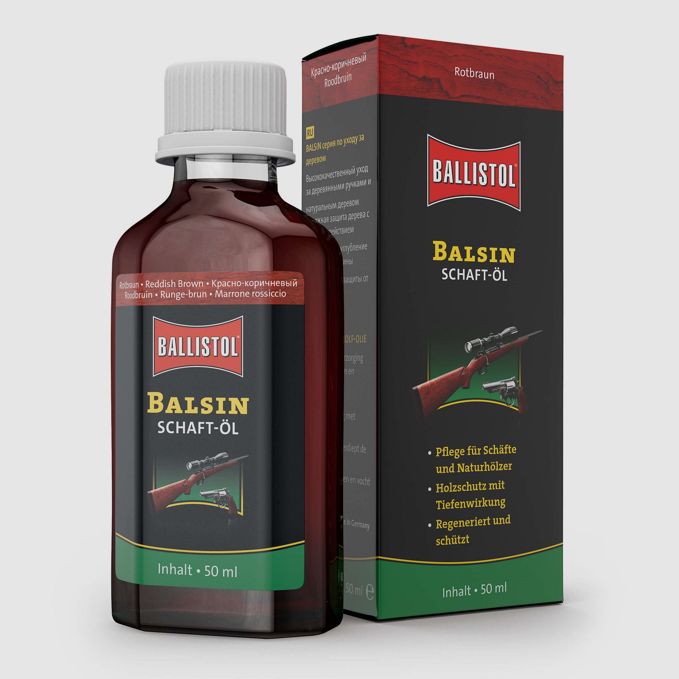 Olej do wałów Balsin Czerwono-brązowy - butelka 50ml