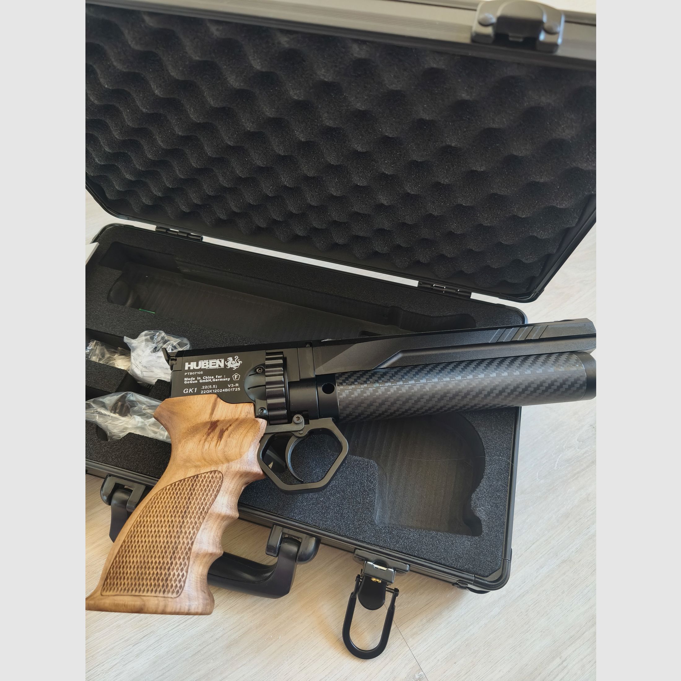 Huben GK1 – Semi-Auto PCP Pressluftpistole .22 (5,5 mm) | F-Modell, 19-Schuss 