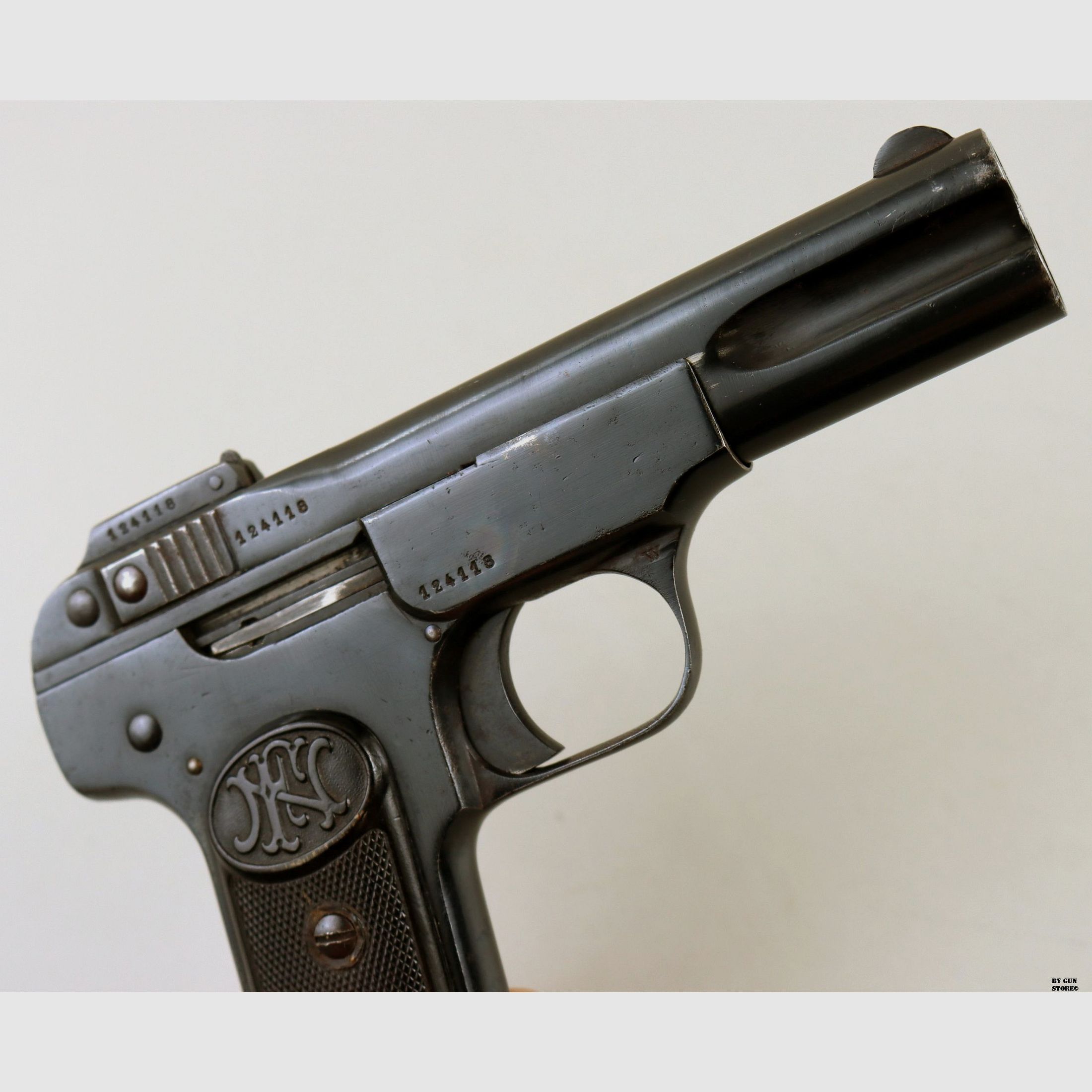 PISTOLA F.N. BROWNING MOD. 1900 CAL. 7,65 MM MATR. 124118, immagine 7 di 7