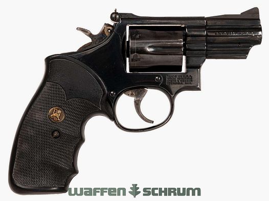 Smith & Wesson Mod.19 .357Mag, LL: 2.5 inches, leather holster, Pachmayr grip, adjustable sight