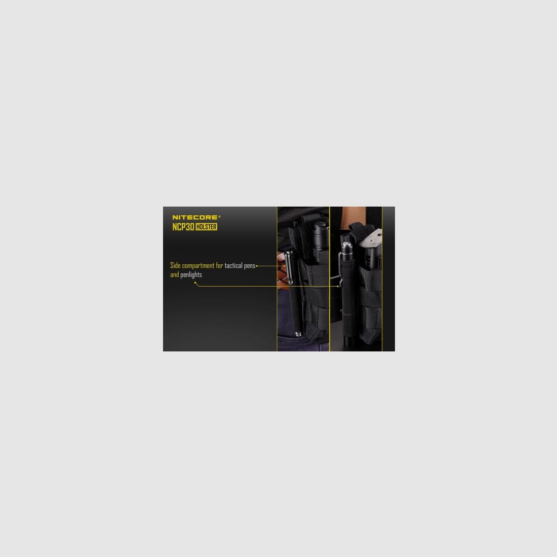 Nylon holster voor zaklampen P20, P20UV Nitecore NCP30 Zwart, afbeelding 8 van 10
