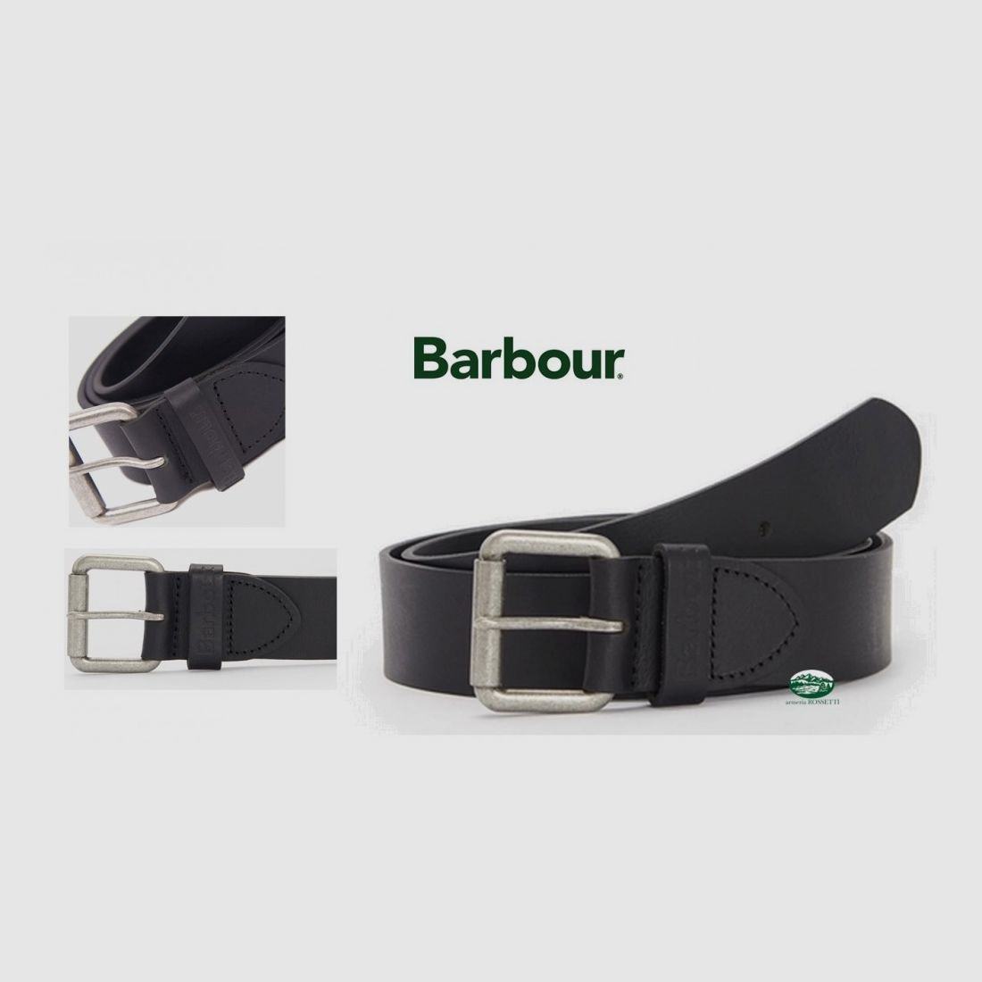 BARBOUR Matte Leather Belt Black