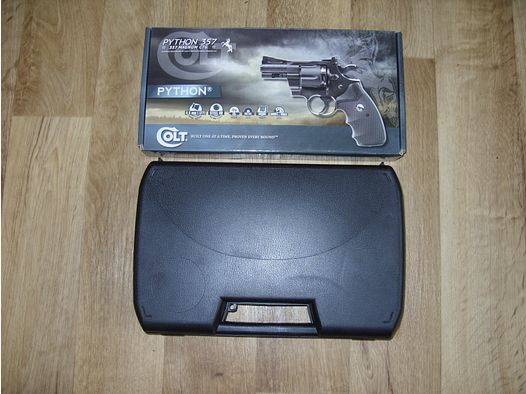 Revolver Colt Python 2,5" Caliber  4,5 mm Diabolo/Stahl BB Luftpistole + Koffer + 9 x Magazin