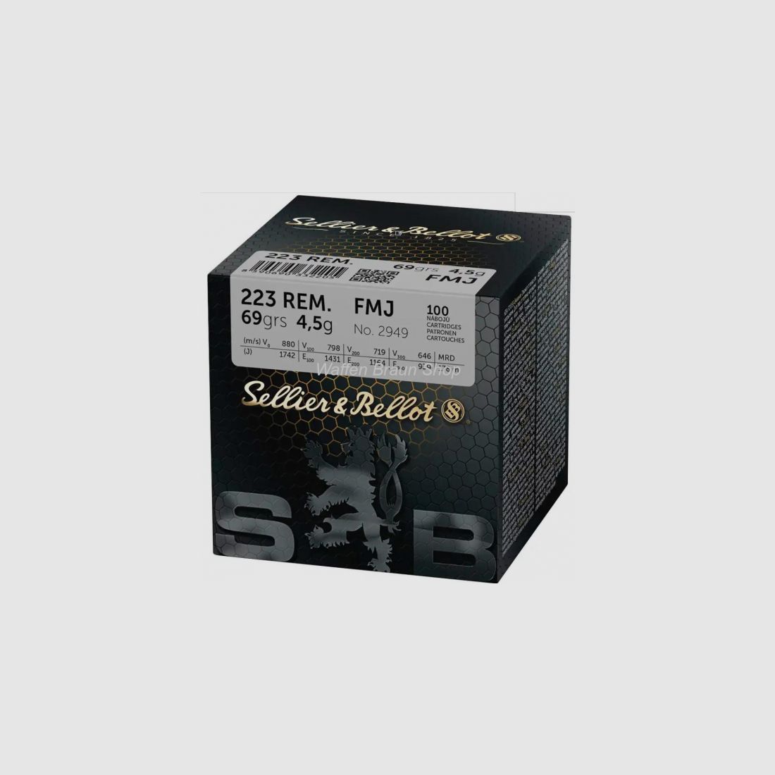 S+B .223 Rem. Vollmantel 4,5g/69grs. 100 Stück