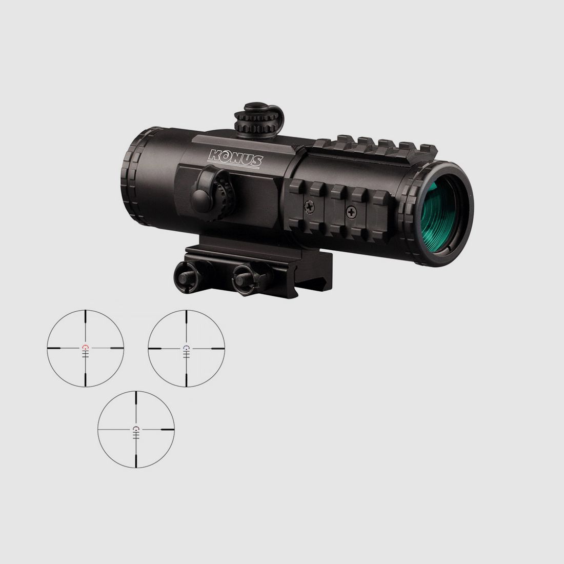 Zielfernrohr Konus Sight-Pro PTS2 3x30 Circle-Dot Absehen beleuchtet Weaver-, Picatinnymontage
