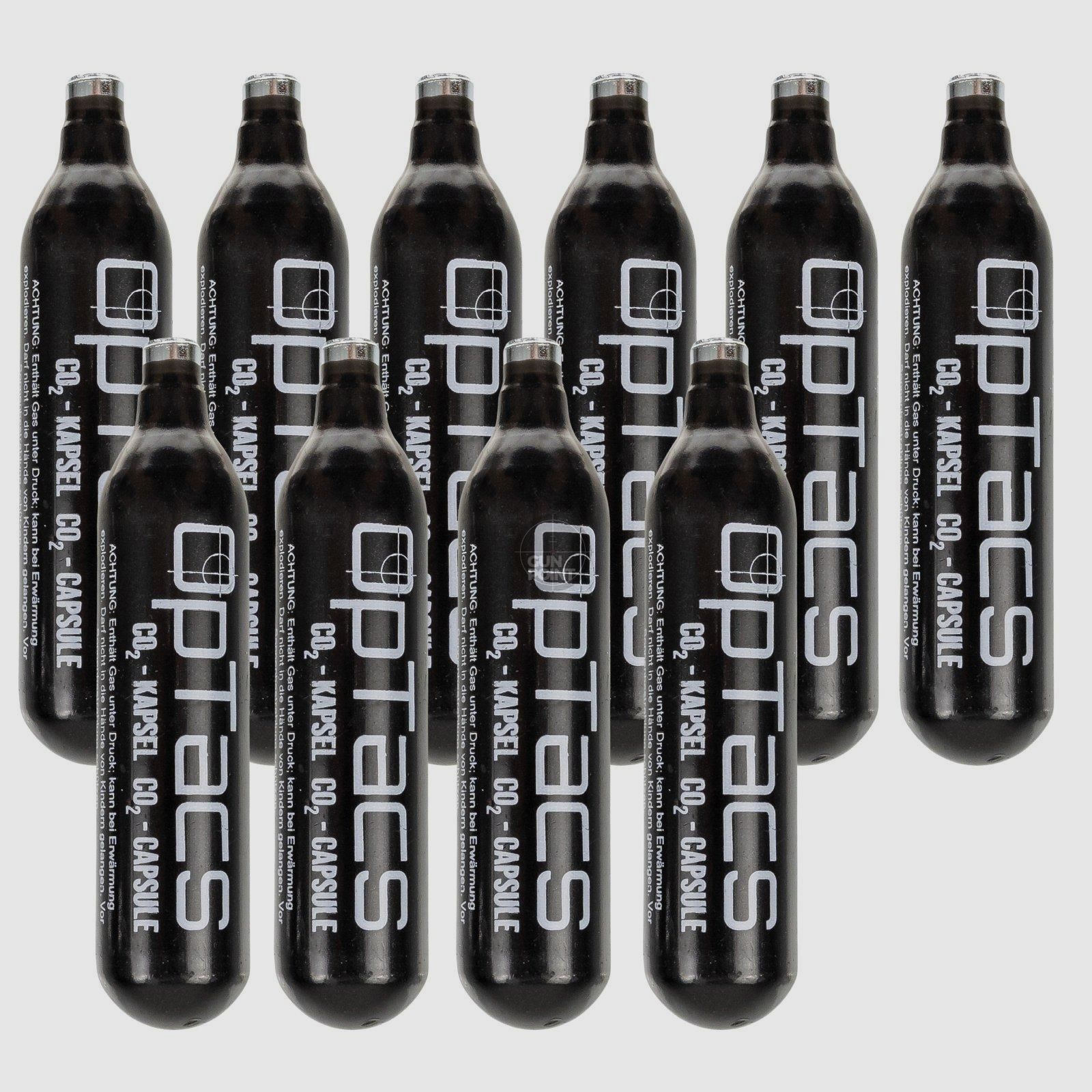 OpTacs CO Capsule - Confezione da 10 - Cartuccia per Airsoft e Armi Pneumatiche