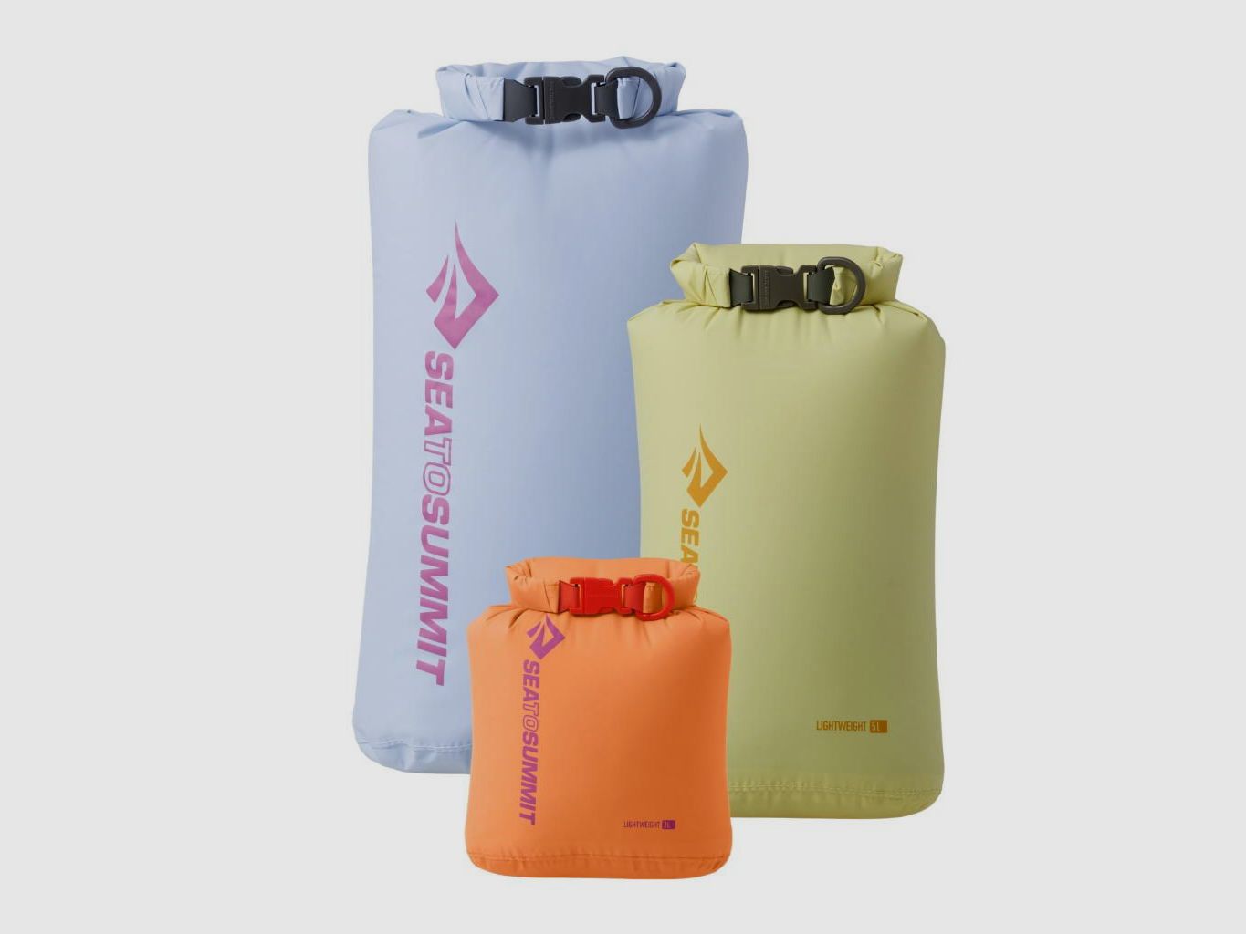 Bolsas estancas Sea to Summit Lightweight Dry (Naranja pastel/Verde pastel/Azul pastel), imagen 2 de 3