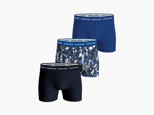 Björn Borg 3-Pack Slip Blu Marino/Blu/Stampa Chiara