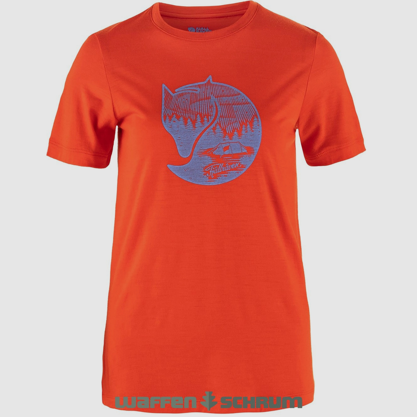 Fjällräven T-Shirt Abisko Wool Fox Flame Orange-Ultramarine