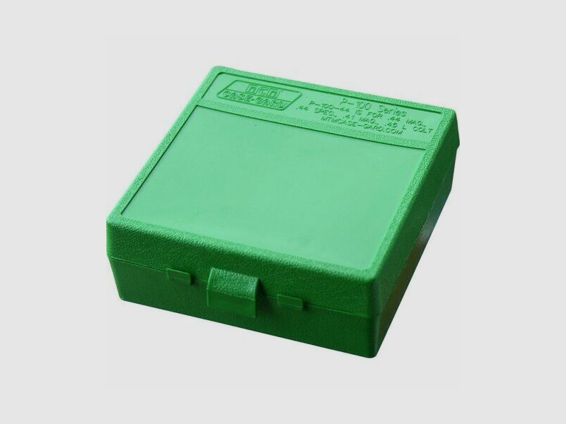 MTM Patronenbox mit Klappdeckel grün .41/.44/.45 100 Patronen