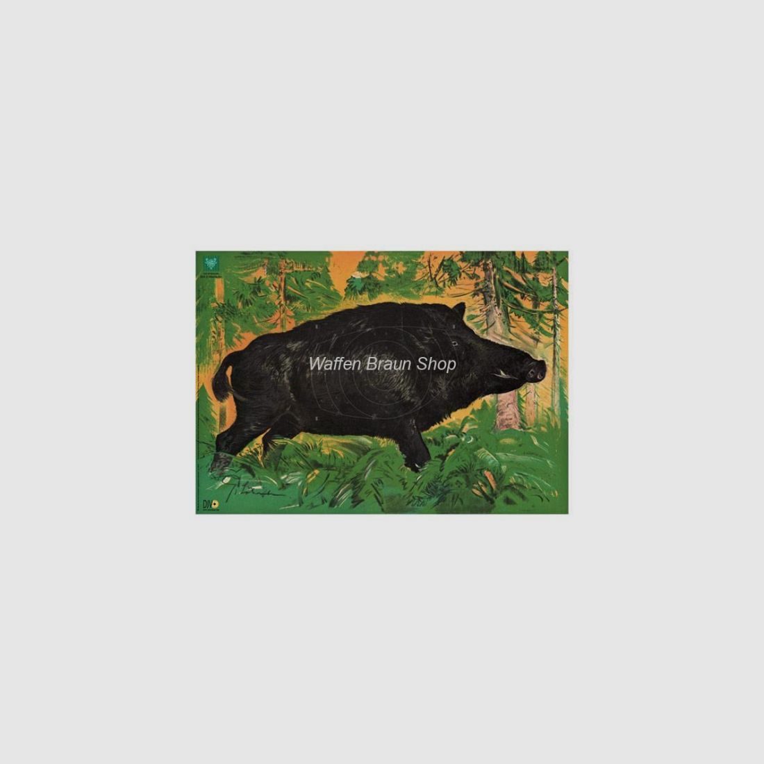DJV-Scheibe Nr.2 Überläufer Überläufer stehend nach rechts 100m, Gr. 75 x 105 cm aus Papier
