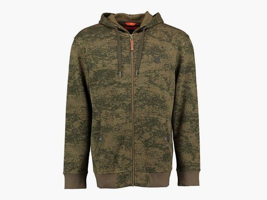 Tom Collins H-Sweater Jacket Camo with Hood | khaki/mud