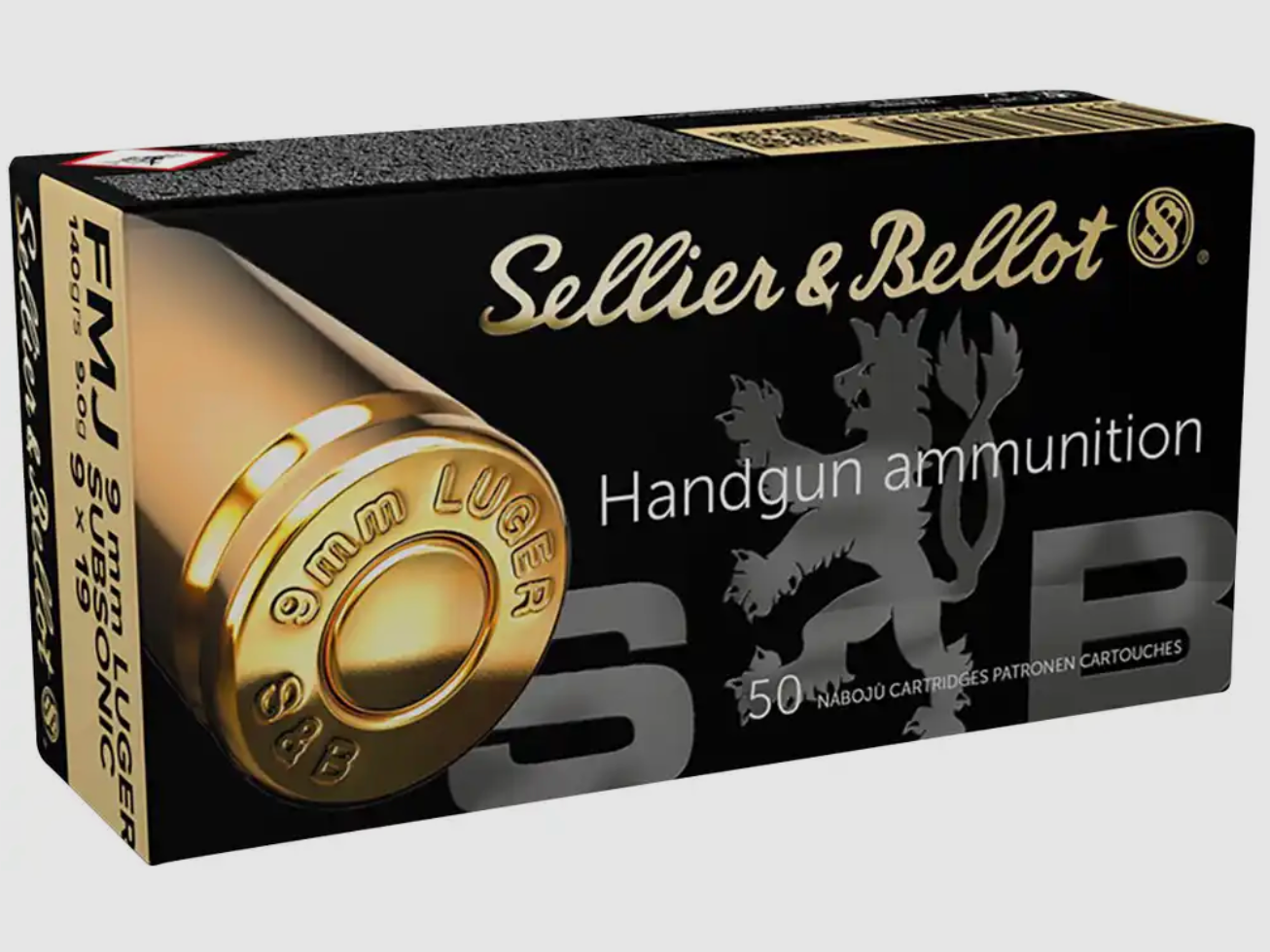 Sellier & Bellot 9mm Luger Full Metal Jacket Subsonique 9,0g 140grs.