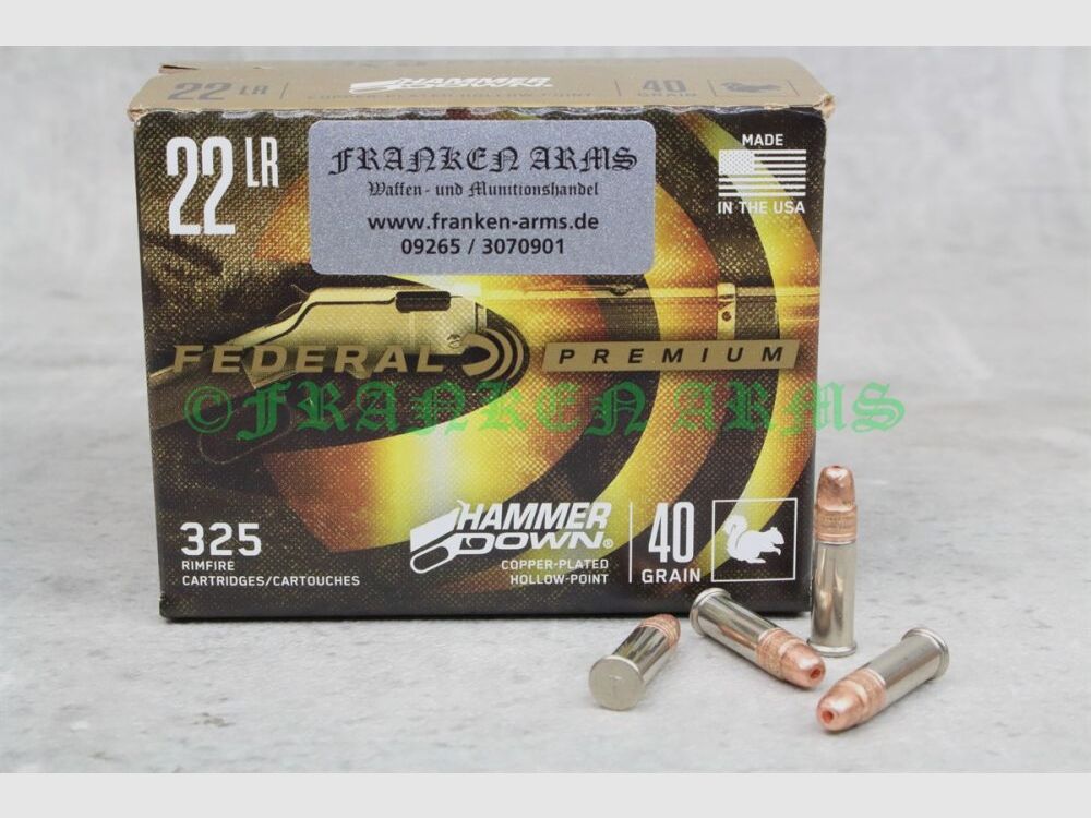 Federal Premium HAMMERDOWN CPHP .22lr 40gr. 2,6g 325 Stück