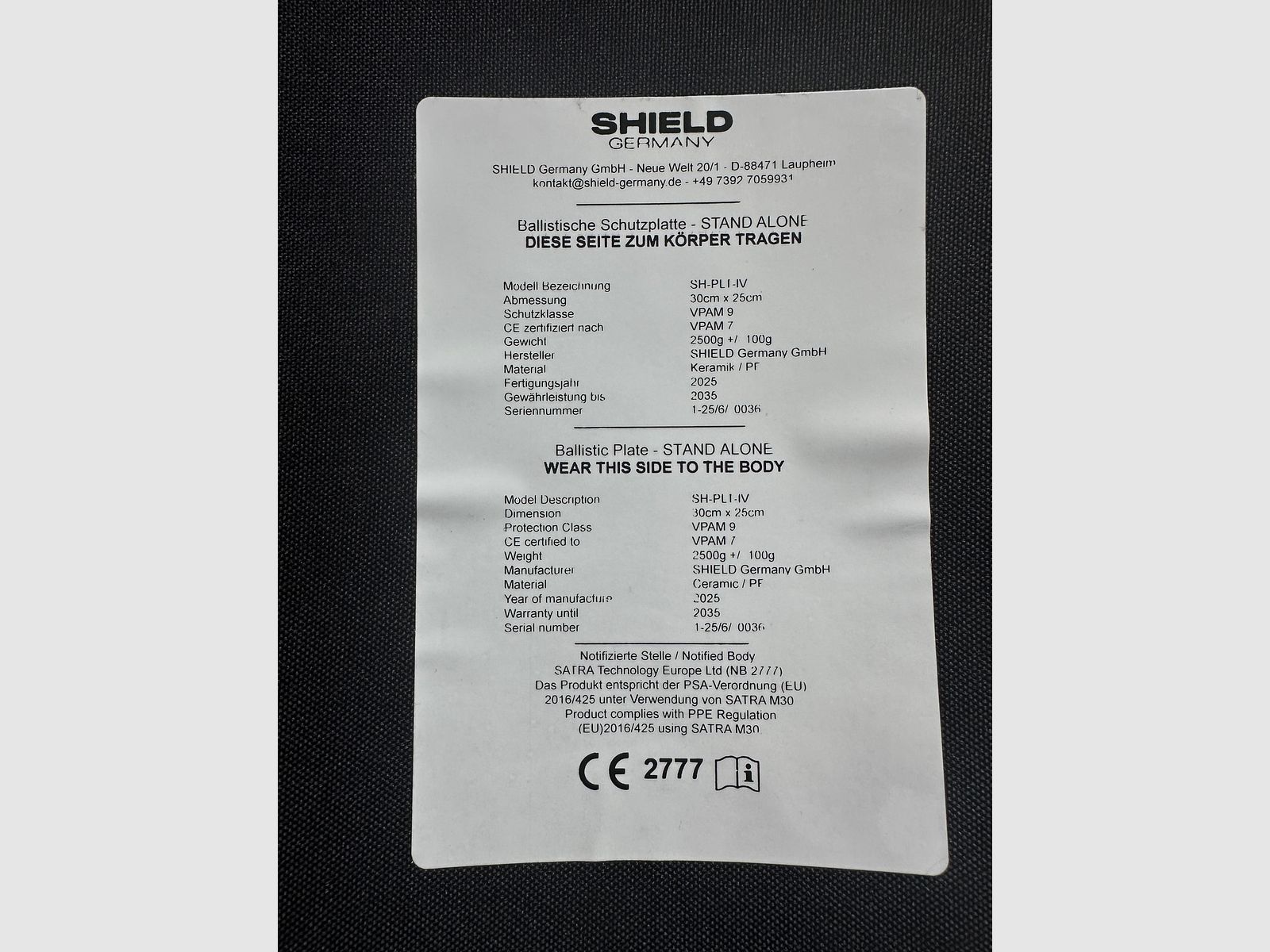Portaplacas SK4 placas shield Germany