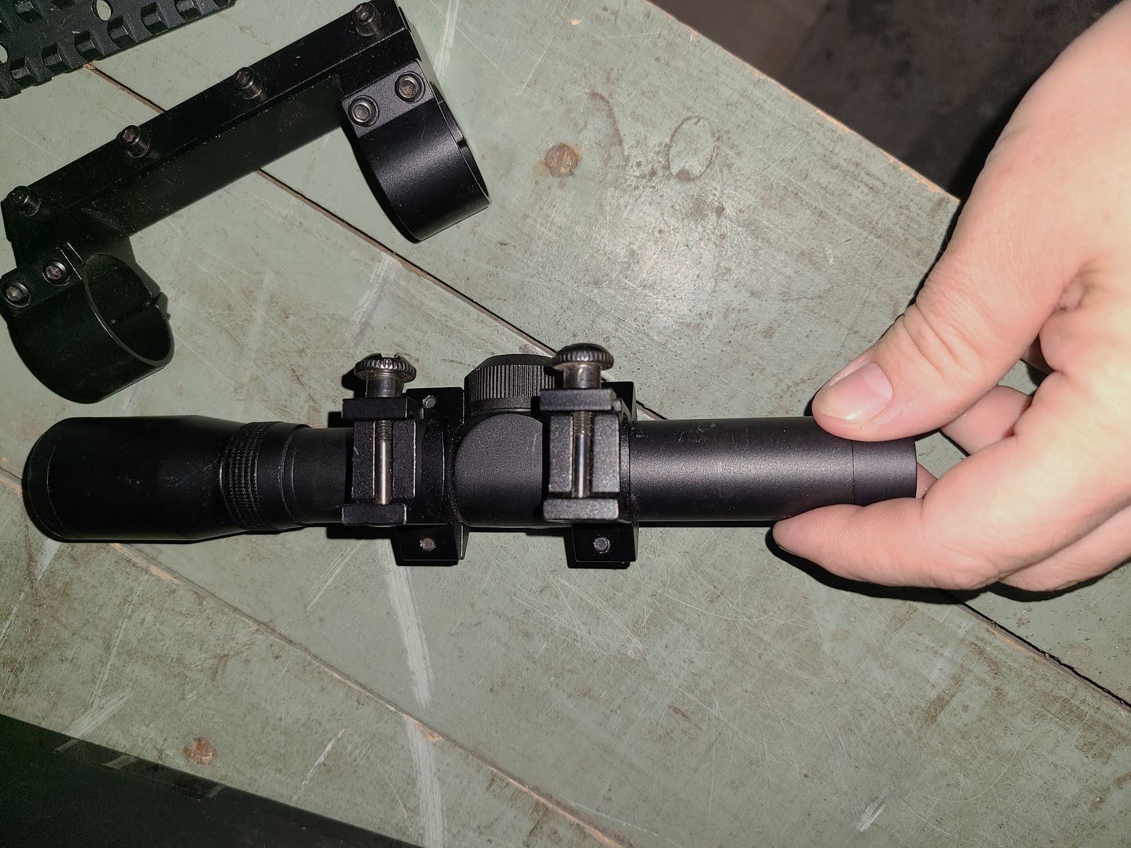 PISTOLA CON MIRINO VECCHIA ZFR UMAREX 1,5 x 15 COATED / + ZFR LUCIDO 2,5 x 20 USATO / ! LEGGERE LA DESCRIZIONE !, immagine 4 di 8