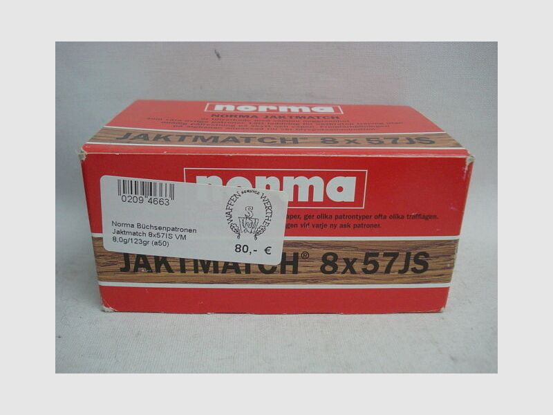 Norma Jaktmatch 8x57IS VM 8,0g/123gr (a50)