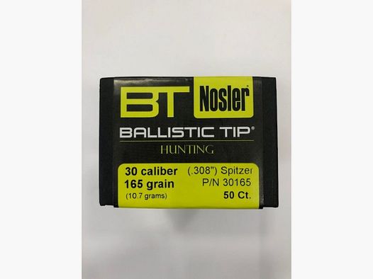NOSLER BALLISTIC TIP 30 165 GR QT50
