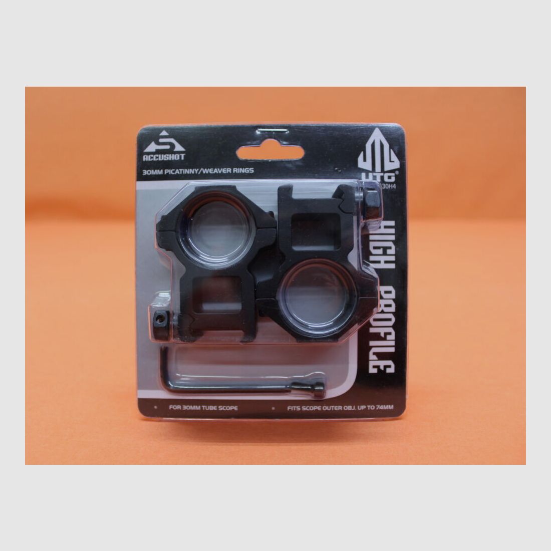 UTG - Leapers UTG Accushot anelli di montaggio 30mm alti (RGWM-30H4) alluminio nero opaco per profilo Picatinny BH=22mm