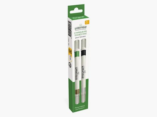 Set of 2 Double Tip Markers for Jars - Black/White & Green/Gold