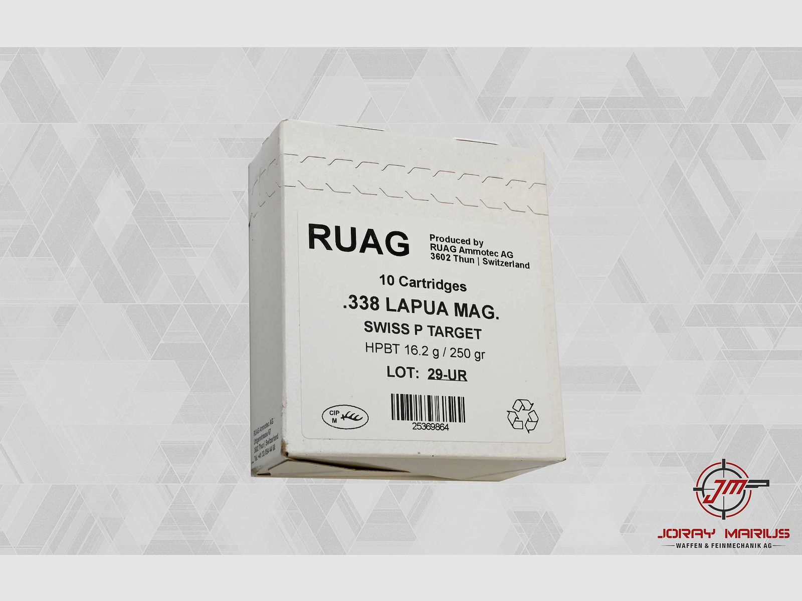 .338 Lapua Magnum Ruag Swiss P 16.2g 250gr Target HPBT