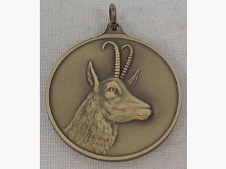 Jagdmedaille Gams-bronze - 40 mm, Ring und Öse